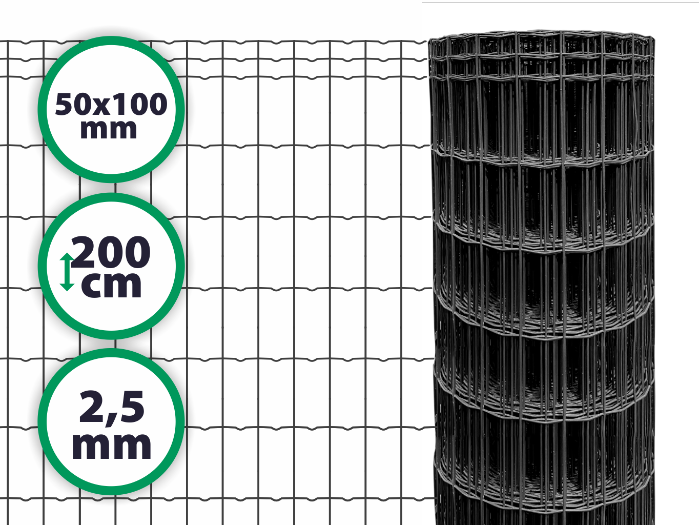 Svařované pletivo Pilonet Antracit – 2,5 mm, 200 cm PLOTY Sklad5 0 8595068451021