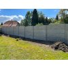 Betonový sloupek na plot 100 cm průběžný jednostranně vzorovaný - šedý