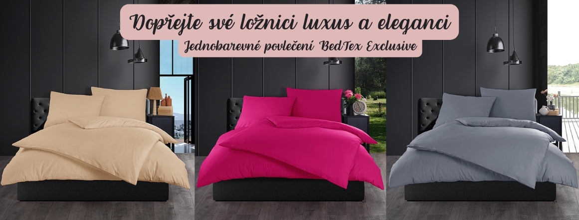 Jednobarevné bavlněné povlečení na eshopu levne-povleceni.cz