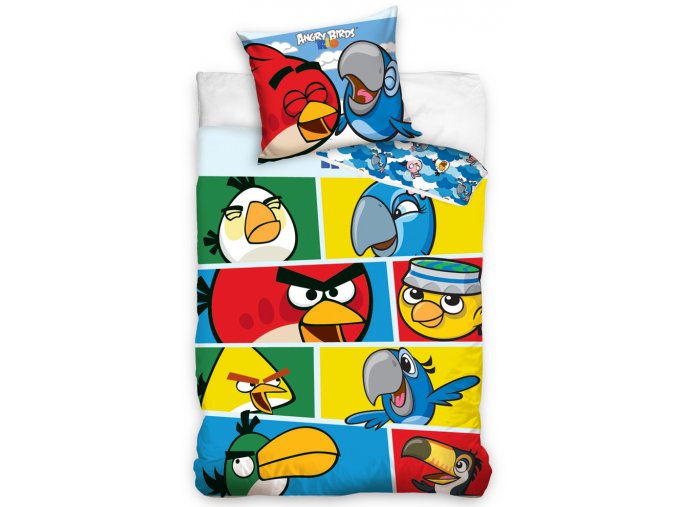 Dětské povlečení Angry Birds Check Blue