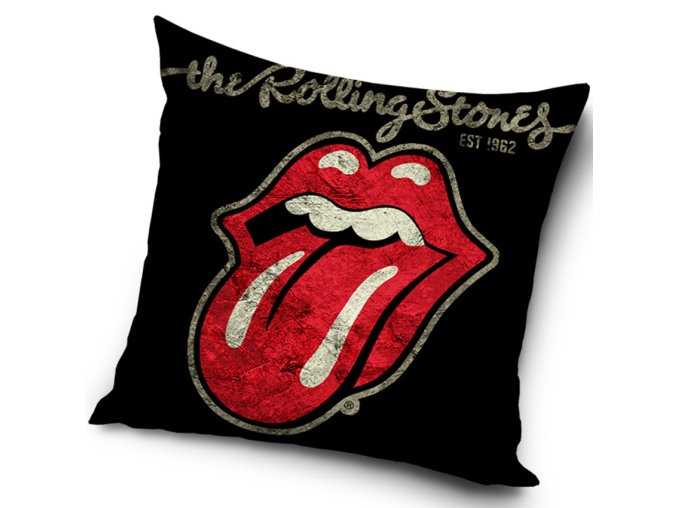 Plyšový polštářek Rolling Stones Black