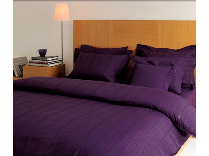 Saténové povlečení Valeron Larkin Plum (Velikost 140x200 + 70x90 cm)