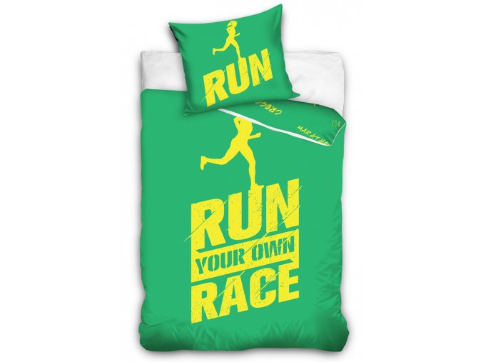 Perkalove povleceni RUN Race Zelene nl17 1039d