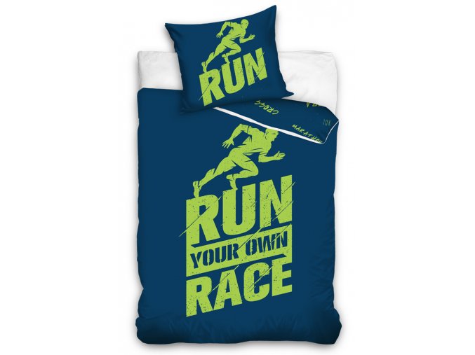 Perkalove povleceni RUN Race Modre