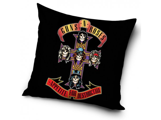 Povlak na polstarek 45x45 Guns and Roses Appetite for Destruction