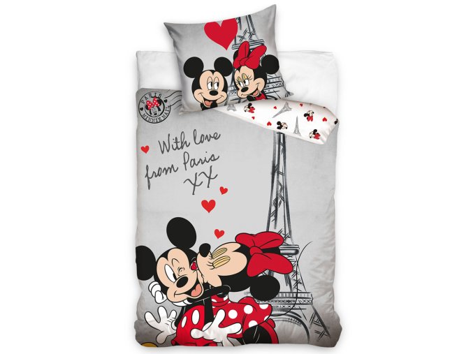 Detske povleceni Minnie a Mickey v Parizi MCK208003