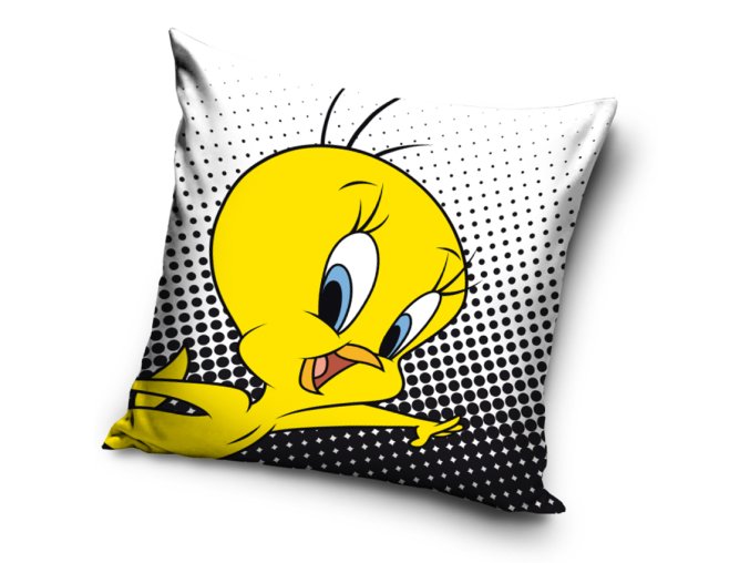 Detsky polstarek Kanarek Tweety Cerno Bily 40x40 cm