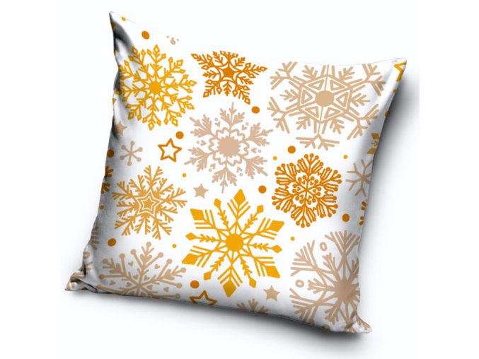 Dekoracni polstarek Mrazive Vlocky Bily