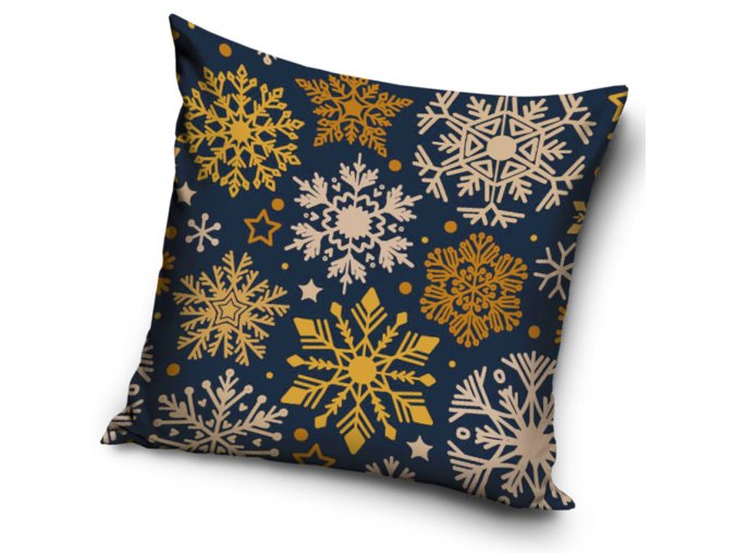 Dekoracni polstarek Mrazive Vlocky Sedy