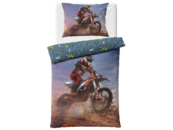 Bavlnene povleceni Motokros Zavod v Pousti 140x200 70x90 cm PP TIP
