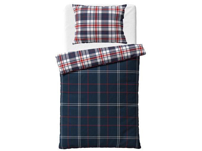 Flanelove povleceni Karo 140x200 bily polstar