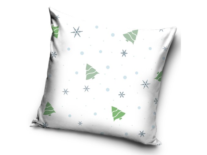 Velurovy povlak na polstarek Bile Vanoce 40x40 cm POSZ