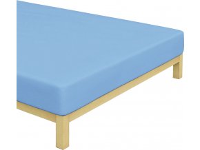 Jersey prosteradlo Stredne modre BedTex na posteli