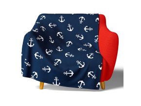 Mikroplysova deka Kotvy 150x200 KNL2396012 na kresle