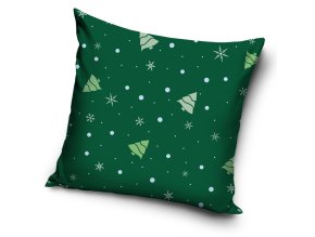 Velurovy povlak na polstarek Zelene Vanoce 40x40 cm POSZ