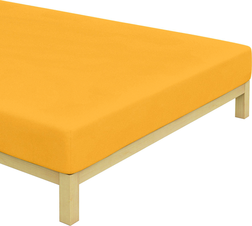 Froté prostěradlo Sytě Žluté Rozměr: 90x220 cm