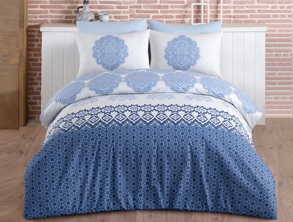 TipTrade 326628 Bavlněné povlečení Trevi Modré 140x220 + 70x90 + 50x70 cm