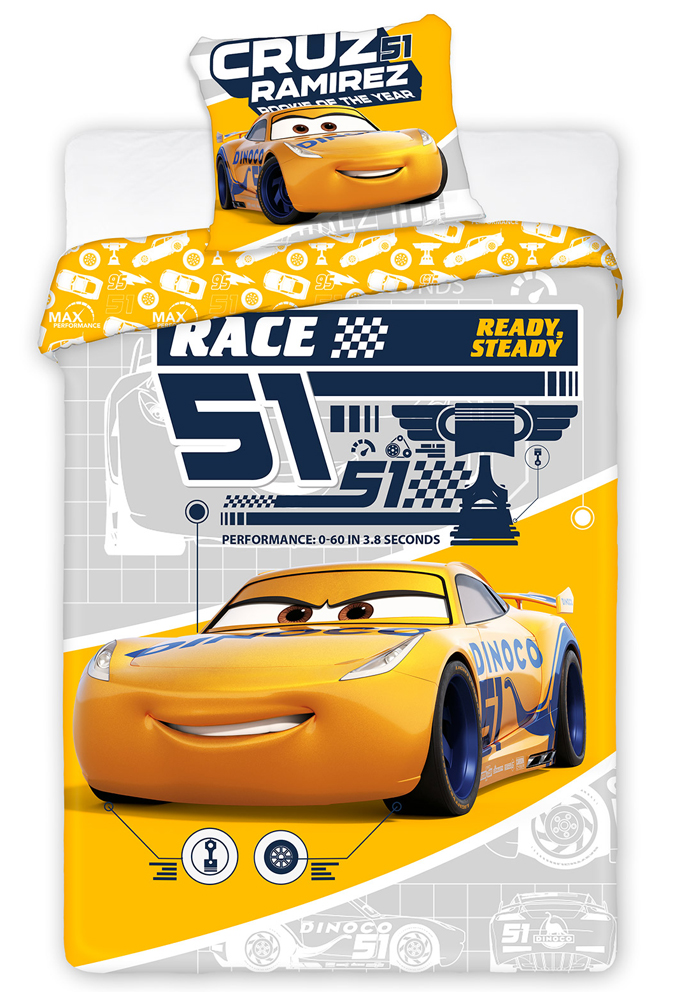 Dětské povlečení Cars 3 Dinoco Cruz Ramirez