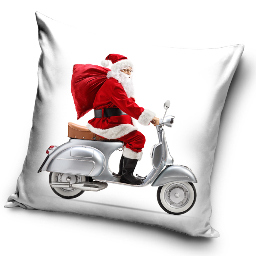Carbotex 330526 Vánoční povlak na polštářek Santa na Vespě 40x40 cm