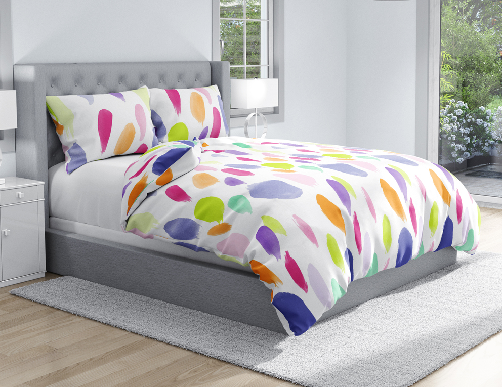 TipTrade 330007 Saténové povlečení Brush Bílé Velikost: 140x200 + 70x80 cm