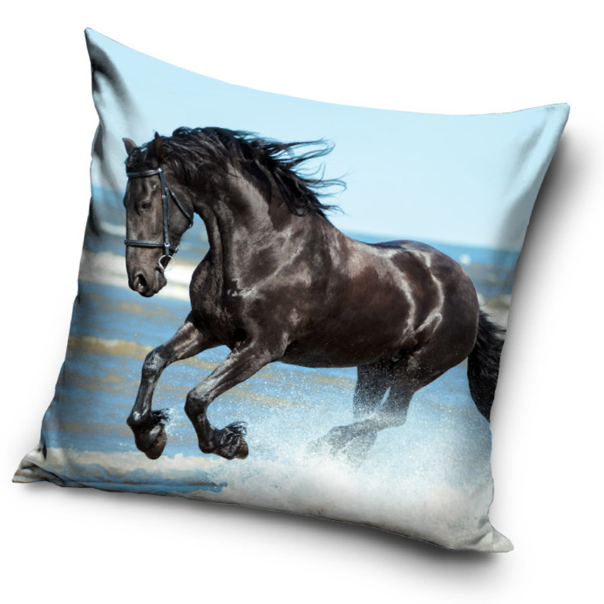 Carbotex 469633 Povlak na polštářek Kůň Černý Mustang 40x40 cm