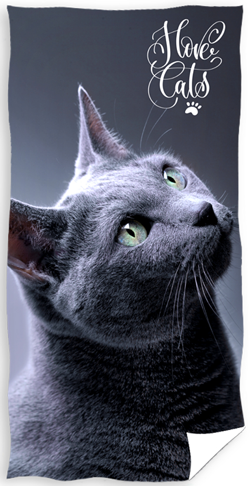Carbotex 472404 Froté osuška Kočka Britská Modrá 70x140 cm