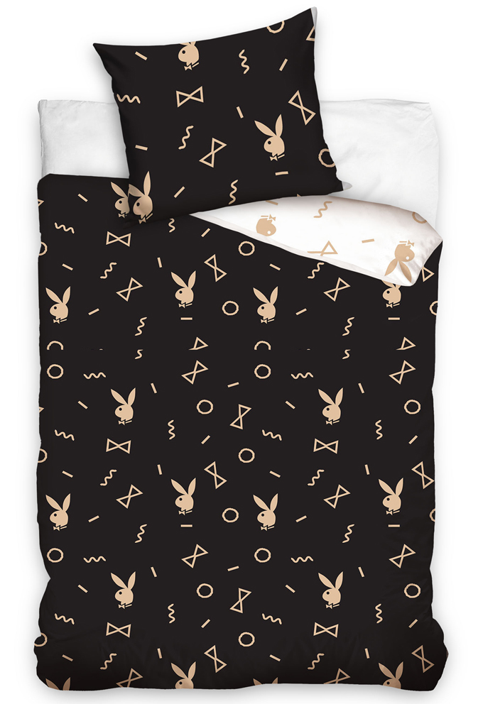 Carbotex 489730 Bavlněné povlečení Playboy Gold 140x200/ 70x90 cm