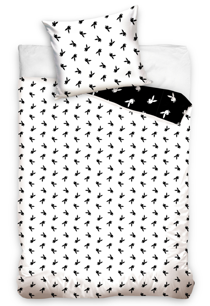 Carbotex 489747 Bavlněné povlečení Playboy Black and White 140x200 70x90 cm