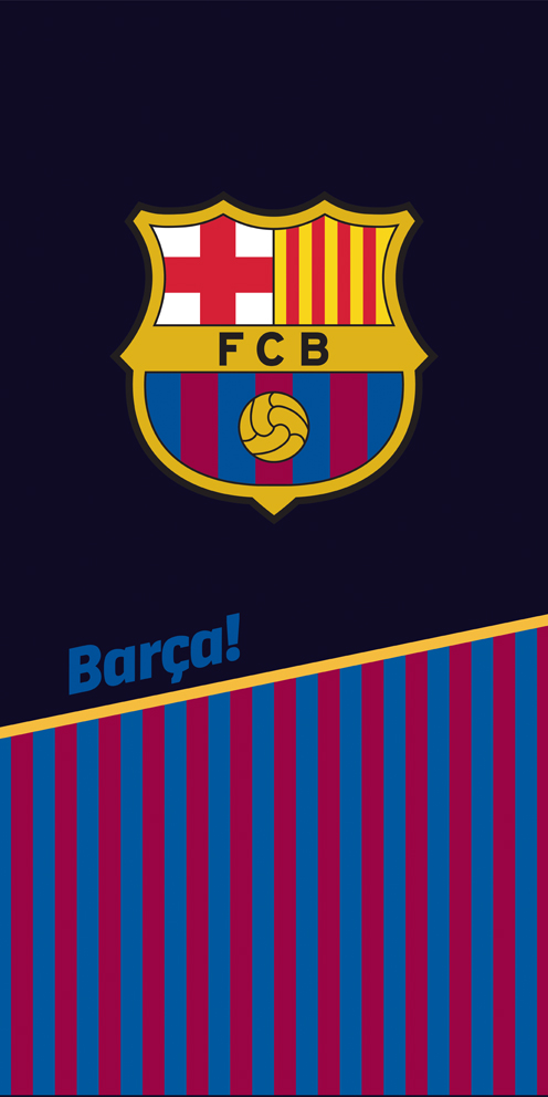Carbotex 498084 Fotbalová osuška FC Barcelona Black Half and Stripes 70x140 cm