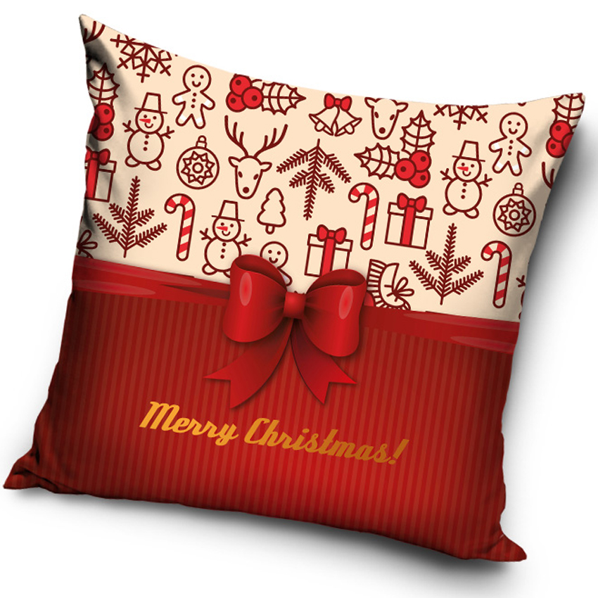 TipTrade 332872 Vánoční polštářek - povlak Merry Christmas Červený 40x40 cm