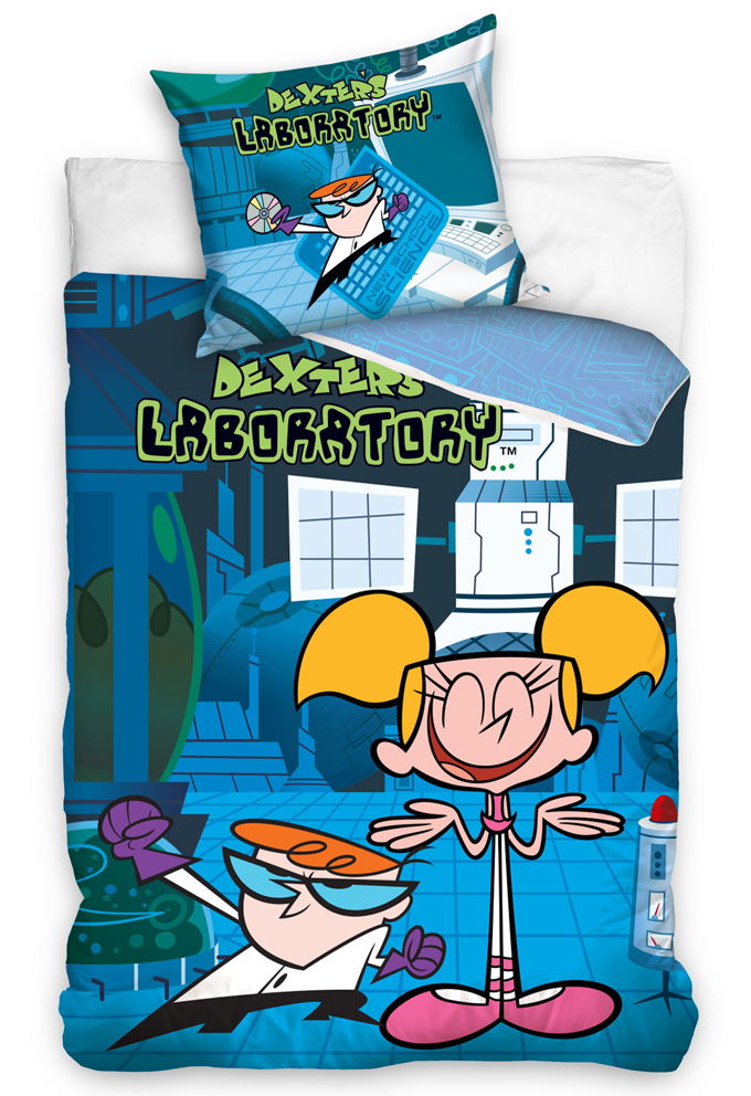 Carbotex 512672 Bavlněné povlečení Dexterova Laboratoř Dexter a Dee Dee 140x200 70x90 cm