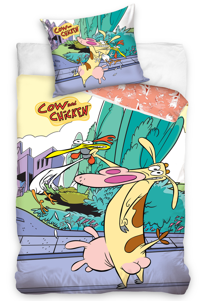 CArbotex 512757 Bavlněné povlečení Cow nad Chicken 140x200 70x90 cm