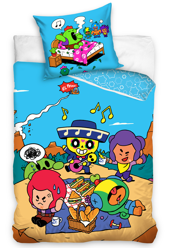 Carbotex 517110 Dětské povlečení Brawl Stars Na pikniku 140x200/ 70x90 cm