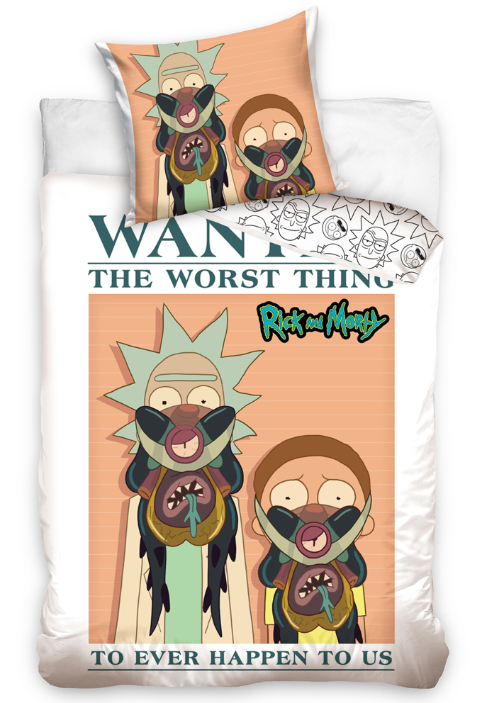 CArbotex 517264 Dětské povlečení Rick and Morty Katastrofa 140x200/ 70x90 cm