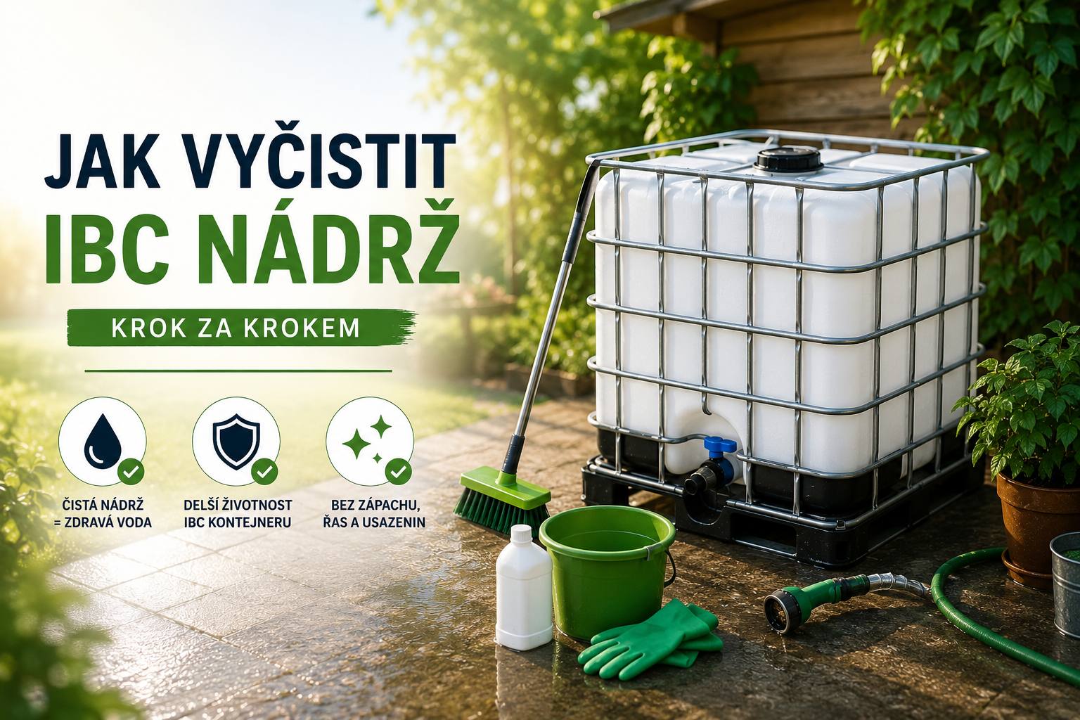 Jak vyčistit IBC nádrž krok za krokem