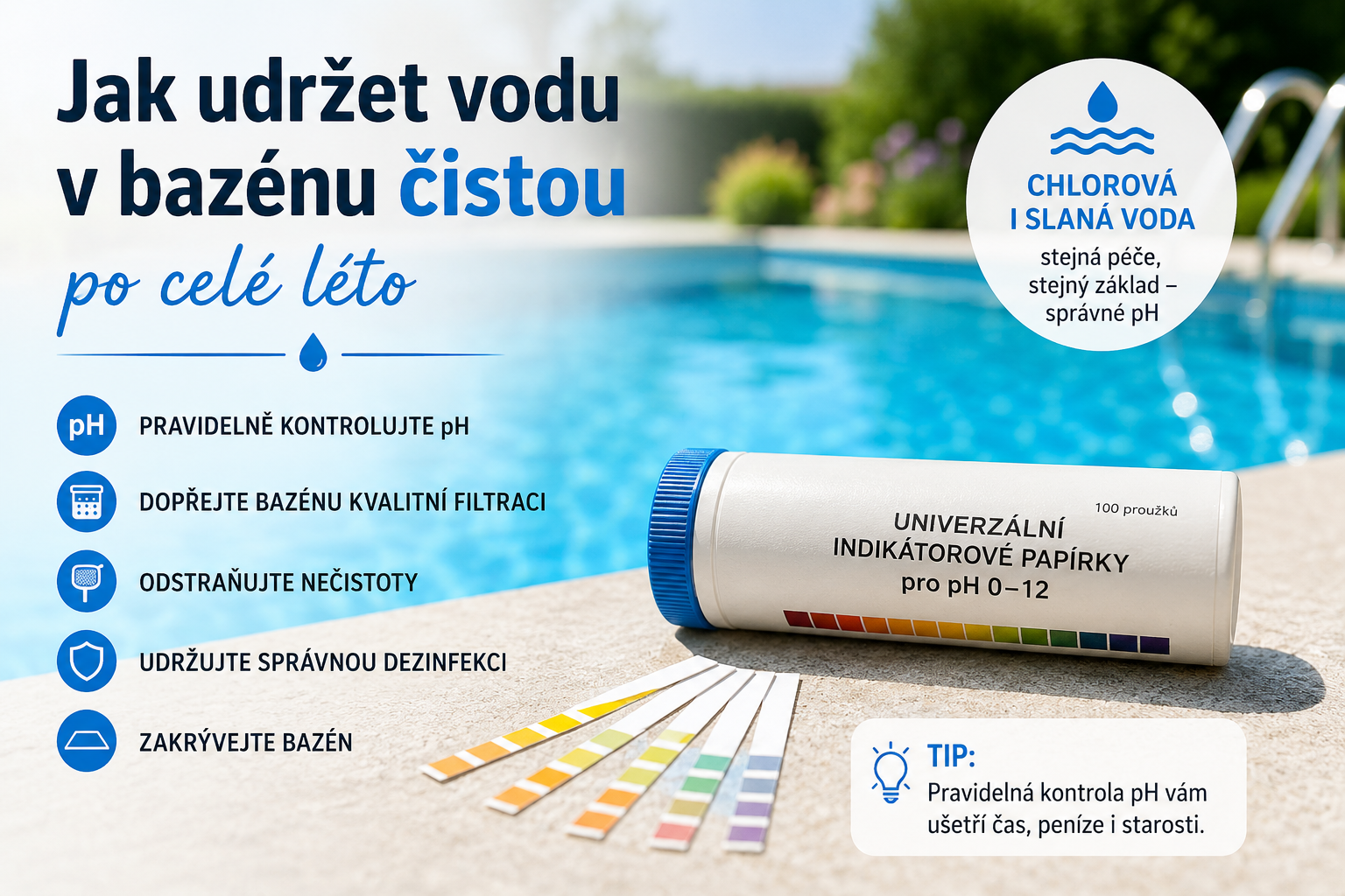 Jak udržet vodu v bazénu čistou po celé léto