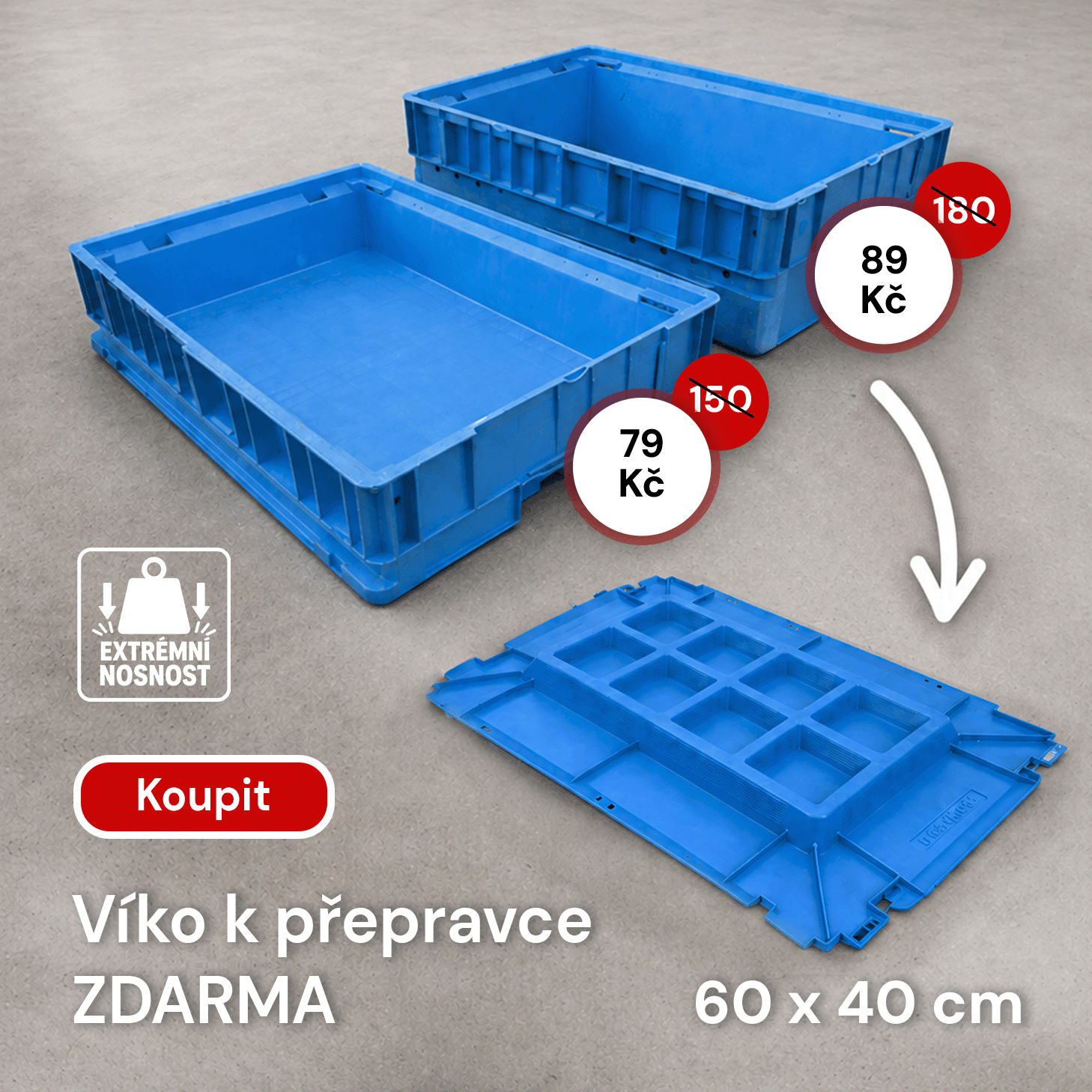Přepravka KLT 6414 + 6421 právě za akční cena, skoro 50%