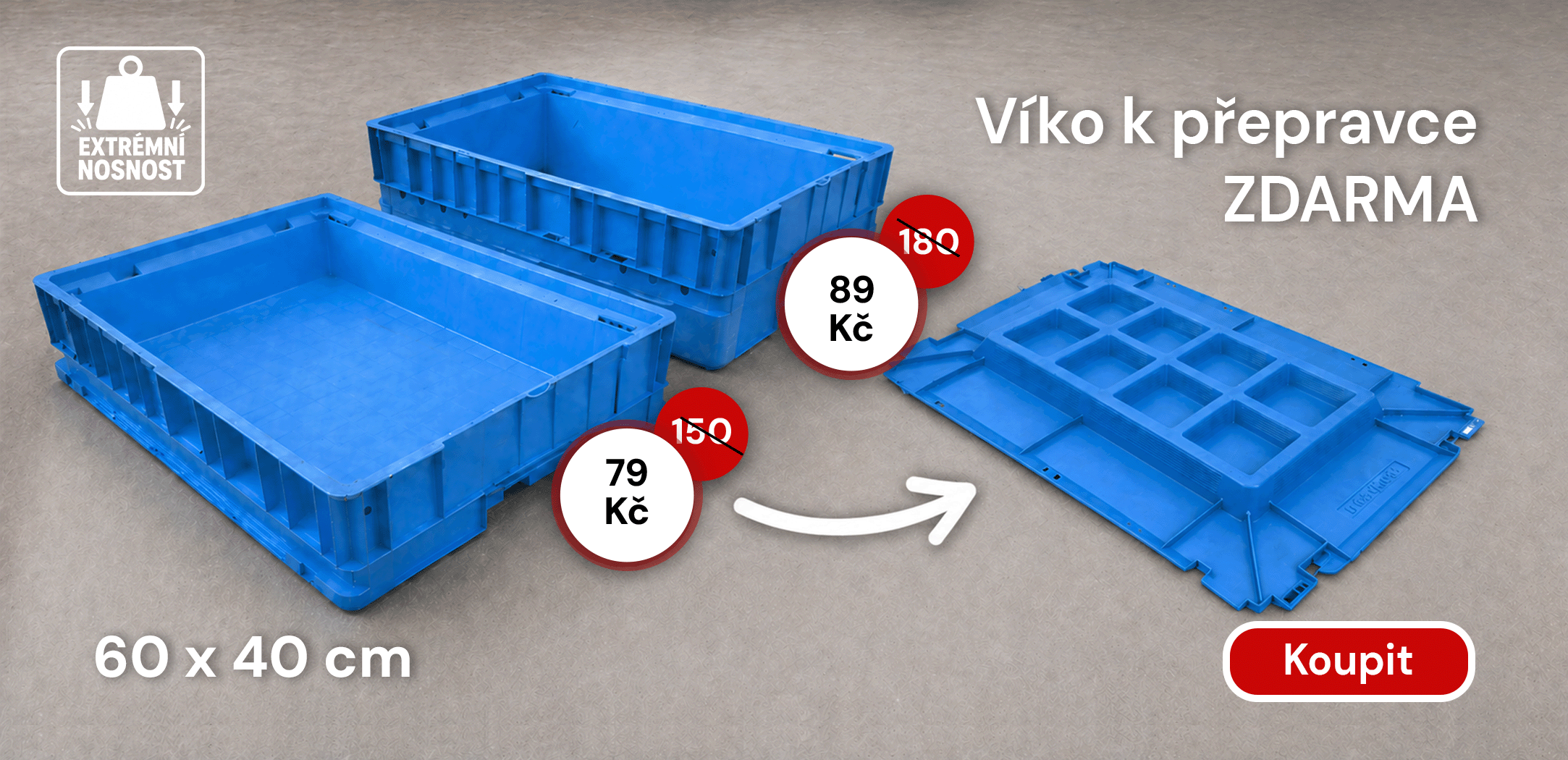Přepravka KLT 6414 + 6421 právě za akční cena, skoro 50%