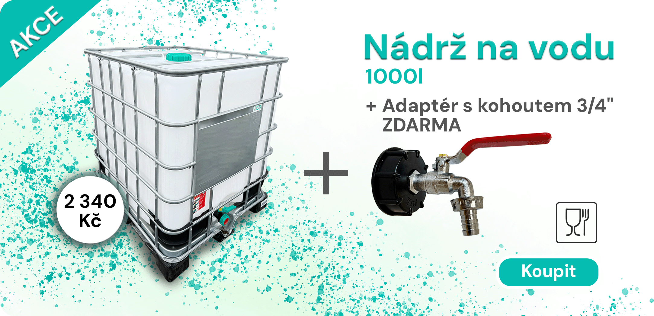 Nádrž na vodu + adaptér s kohoutem 3/4" ZDARMA