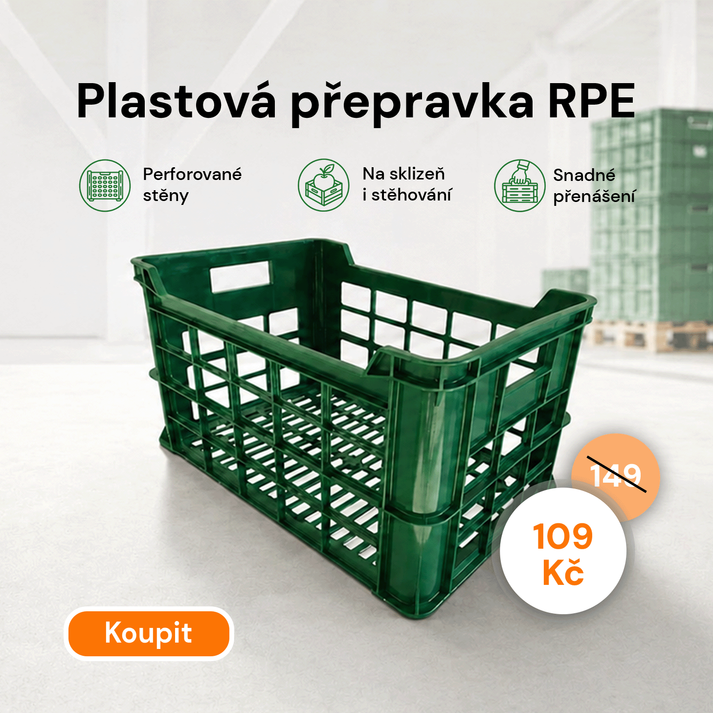 Plastová přeprav RPE za cenu 109 Kč z ceny 149 Kč