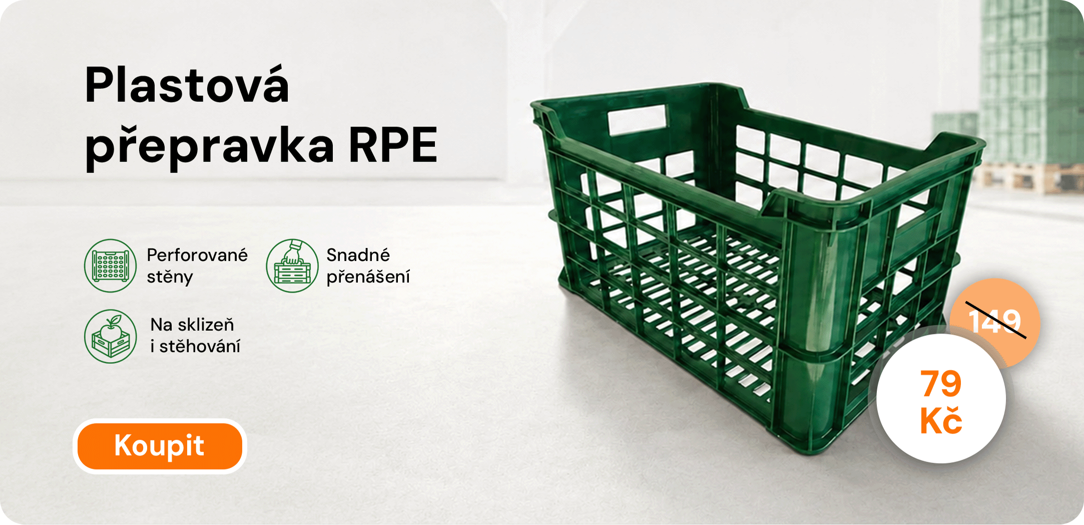 Plastová přeprav RPE za cenu 109 Kč z ceny 149 Kč
