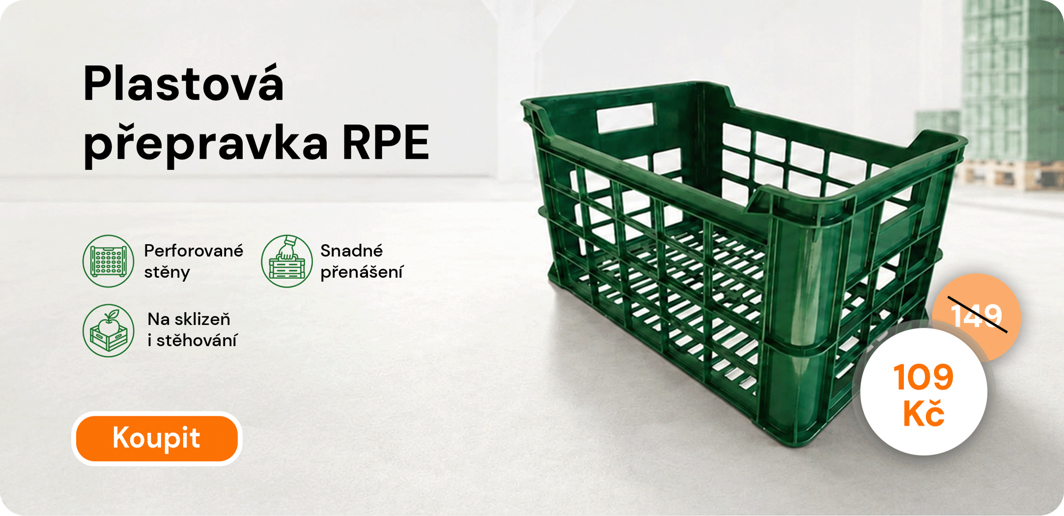 Plastová přeprav RPE za cenu 109 Kč z ceny 149 Kč