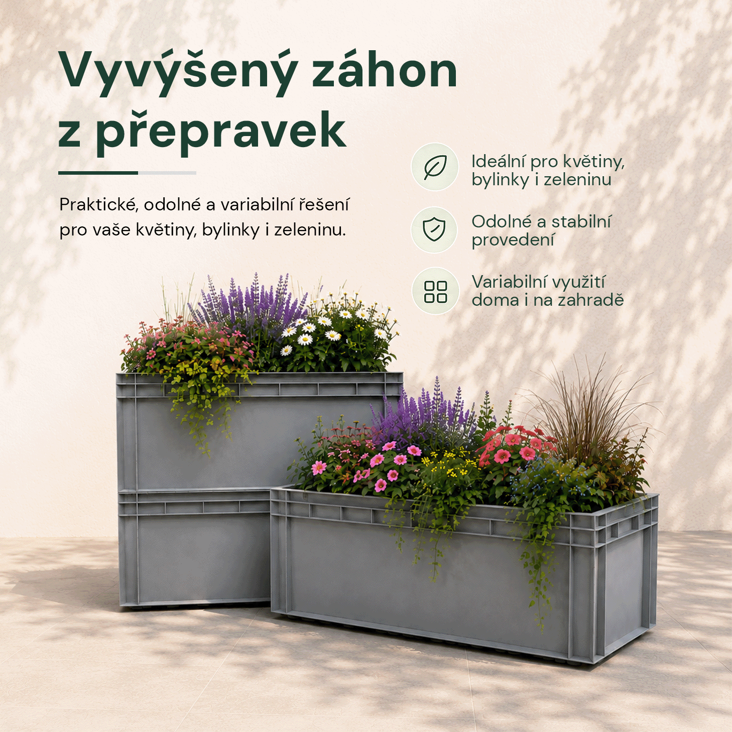 Vyvýšený záhon z přepravky 80x40 cm