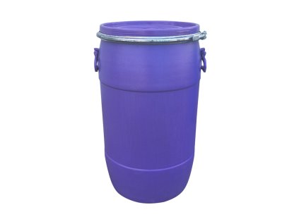 Plastový sud 90 l s pákovým víkem a madly.