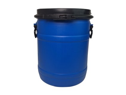 Plastový sud 40 l s pákovým uzávěrem, polohovatelnými madly a zaklapávacím víkem.