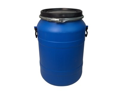 Plastový sud 70 L s pákovým uzávěrem, – obal pro skladování a přepravu.