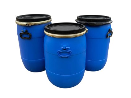 Plastový sud 50 l z HDPE s pákovým uzávěrem.