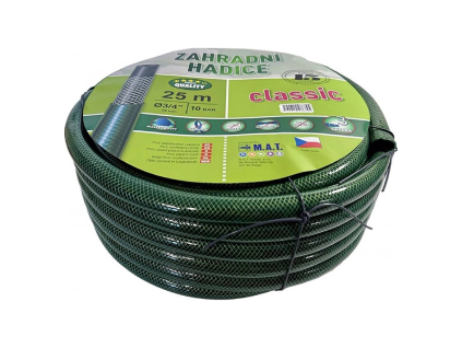 Zahradní hadice 3/4″ × 25 m, zelená.