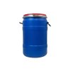 Plastový sud 100 l se sponovým uzávěrem, polohovatelnými madly a plastovým víkem.