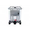 IBC kontejner 600 l – čelní pohled s výpustí DN 80